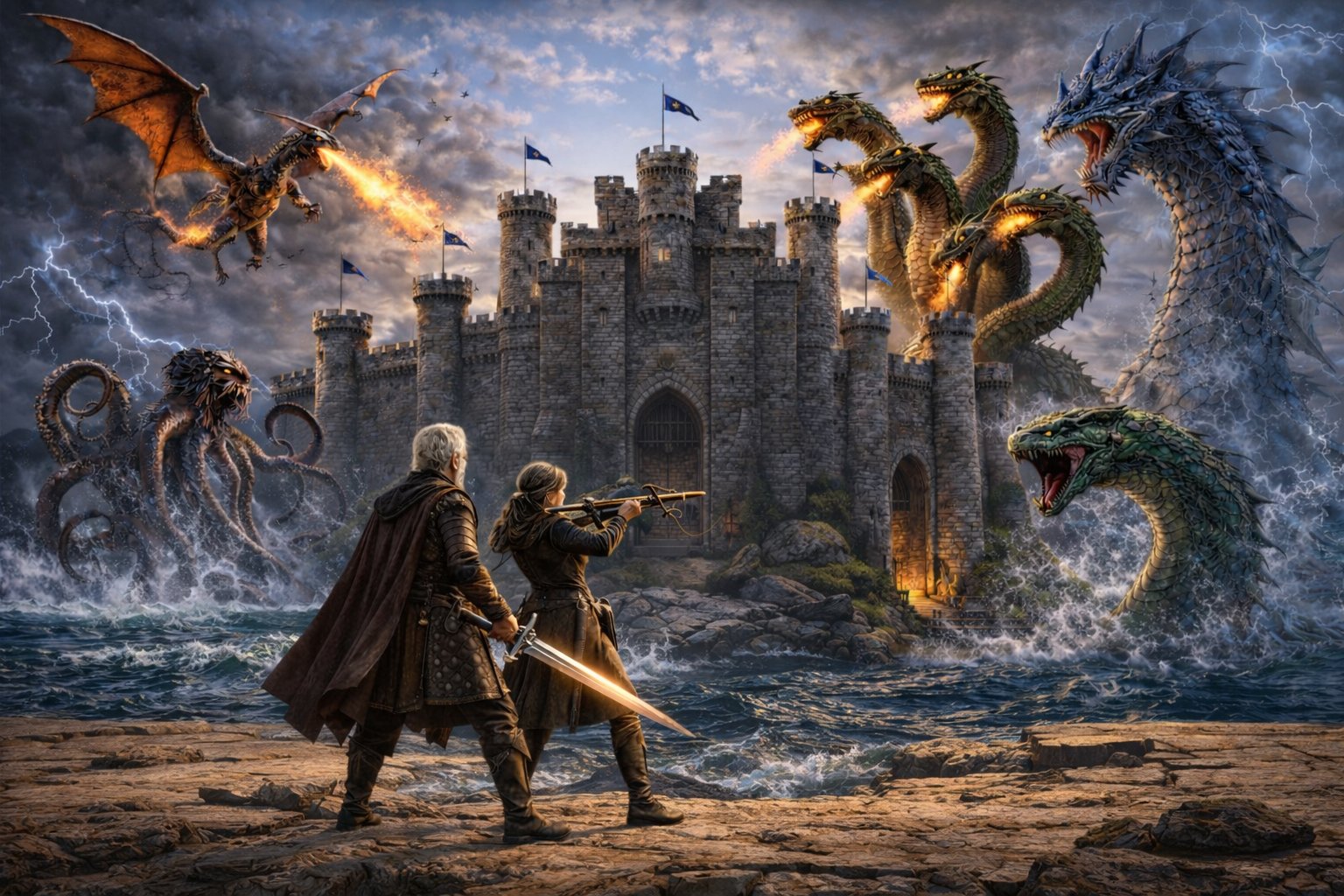 The Five Foemen lay siege to the retirement castle